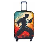 OUSXC La funda protectora para maleta con diseño de Taekwondo es adecuada para equipaje de entre 18 y 32 pulgadas, Blanco, S