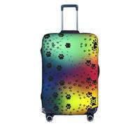 OUSXC La funda protectora para maleta con estampado de huellas de patas es adecuada para equipaje de entre 45 y 81 cm, Blanco, S