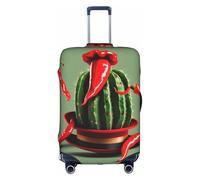 OUSXC La funda protectora para maleta con sombrero de cactus y chile es adecuada para equipaje de 18 a 32 pulgadas, Blanco, L