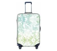 OUSXC La funda protectora para maleta de carrito de algas marinas de color verde mar azul es adecuada para equipaje de entre 45 y 81 cm, Blanco, L