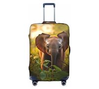 OUSXC La funda protectora para maleta de carrito de bebé con diseño de elefante es adecuada para equipaje de entre 45 y 81 cm, Blanco, M