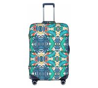 OUSXC La funda protectora para maleta de carrito de hoja de palma tropical es adecuada para equipaje de entre 45 y 81 cm, Blanco, M