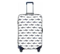 OUSXC La funda protectora para maleta de carrito de peces y tiburones es adecuada para tamaños de equipaje de entre 18 y 32 pulgadas, Blanco, S