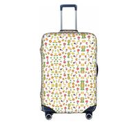 OUSXC La funda protectora para maleta de carrito de plátano, fresa y piña es adecuada para equipaje de entre 18 y 32 pulgadas, Blanco, L
