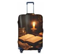 OUSXC La funda protectora para maleta de lectura nocturna a la luz de las velas es adecuada para equipaje de entre 18 y 32 pulgadas, Blanco, L