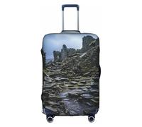 OUSXC La funda protectora para maleta de noche de niebla de Halloween es adecuada para equipaje de entre 45 y 81 cm, Blanco, L