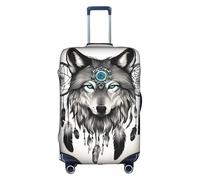 OUSXC Wolves And Dream Catchers03 - Funda protectora para maleta de carrito de 18 a 32 pulgadas, Blanco, XL