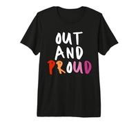 out and Proud Lesbian Gay Pride Month Flag LGBTQ Saliendo Camiseta Premium