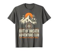 out of Breath Adventure Club Divertido Senderismo Amante de la montaña Camiseta