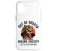 out of Breath Hiking Society Funny Big Foot Hiker Carcasa para iPhone 16 Plus
