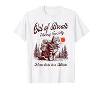out of Breath Hiking Society Funny Cat Hiker Camiseta