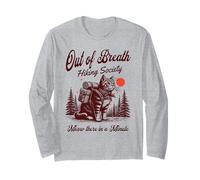 out of Breath Hiking Society Funny Cat Hiker Manga Larga