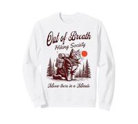 out of Breath Hiking Society Funny Cat Hiker Sudadera