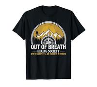 out of Breath Hiking Society Funny Vintage Senderismo Al Aire Libre Camiseta