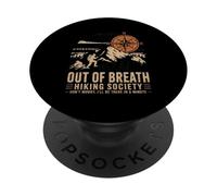 out of Breath Senderismo Sociedad Montaña Senderista Amante PopSockets PopGrip Adhesivo