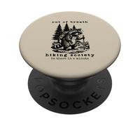 out of Breath Society Senderismo Divertido Mapache Vintage Chiste PopSockets PopGrip Adhesivo