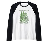 out of Breath Society Senderismo Divertido Mordaza Mapache Broma Vintage Camiseta Manga Raglan
