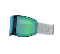Out Of | Máscara de esquí Electra 3, lente IRID fotocromática instantánea, electrónica sin pilas, 218° de campo visual (Gray IRID green)