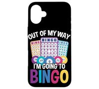 out of My Way I'm Going To Bingo Lucky Bingo Game Player Carcasa para iPhone 16 Plus