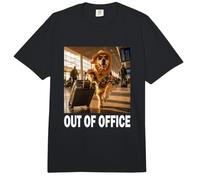 out of Office Golden Retriever Avión Viajes Comfort Colors Adult Heavyweight T-Shirt