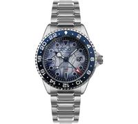 Out of Order GMT LONDRES BIG BEN Swiss Made Cuarzo Fecha Gris Azul Zafiro Reloj Hombre