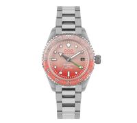 Out of Order PALOMA GMT - Reloj automático de acero rosa con fecha de zafiro para hombre, plateado, Pulsera