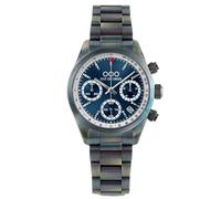 Out of Order SPORTY - Reloj cronógrafo de acero híbrido Meca-Cuarzo Azul Fecha Zafiro Hombre