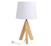 Out of the blue Lámpara de Mesa con Patas de Madera, Modelo 1, Aprox. 36 cm E14, Blanco, 20 x 20 x 36 cm