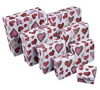 Out of the blue 750056 - Caja de Regalo con Corazones Blancos, Blanco y Rojo, 22,5 x 22,5 C