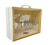 Out of the blue Accesorio Decorativo/Hucha de Madera Fondos de Viaje/Dimensiones: 21x16,5x7,5 cm