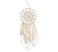 Out of the blue Atrapasueños con Plumas y Cintas de Rafia, 30 x 67 cm, Color Crema