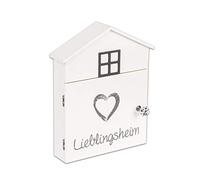 Out of the blue Caja para Llaves de Madera, Color Blanco, 24 x 6 x 29,5 cm