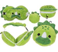 Out of the blue Cojín de viaje de peluche con máscara de ojos de dinosaurio, aprox. 17 x 14 x 10 cm