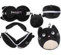 Out of the blue Cojín de viaje de peluche con máscara de ojos y gato. 16,5 x 13,5 x 10,5 cm aprox