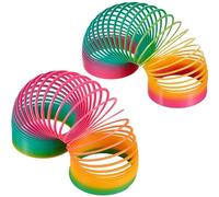 Out of the blue Enormes espirales de arco iris XXL - Juego de 2 juguetes para escalera, 10 cm de diámetro, de plástico, perfecto para niñas y niños, ideal como regalo para cumpleaños infantiles