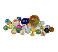 Out of the blue Juego de canicas de Cristal, Aprox. 250 g, Bolas de Cristal Coloridas, Diferentes tamaños, Manualidades