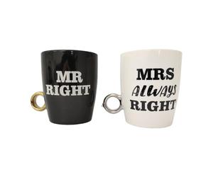 Out of the blue Mr. Right and Mrs. Always Right - Taza de café con anillo