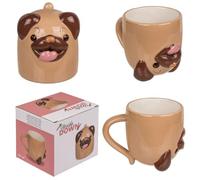 Out of the blue Pug perro cabeza taza de café