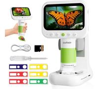 OUTACT Microscopio Portátil para Niños, 4.3 IPS Pantalla Microscopio Digital 50-1000X, con 8 LED, Soporte para Foto y Video, Juguetes Educativos Stem para Regalo Noël para Niños de 4-12 Años