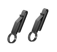 OUTALIZ Llavero Táctico, 2 Piezas Llavero Clip Cinturon, Llaveros Táctico y 4pcs Llaveros Acero Inoxidable, Llavero Negro, Se Adapta a La Mayoría de Cinturones de Entre 3,8 y 5,7 Centímetros de Ancho