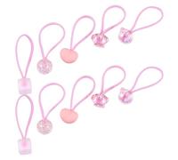 Outanaya 10 Unidades Coleteros Pelo de Niña Diseño de Corazones Rosas, Bandas Elásticas Decorativas y Suaves, Accesorios para Peinados Infantiles en Fiestas y Uso Diario