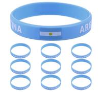 Outanaya 10 Unidades Pulsera de Silicona Argentina, Pulsera Deportiva para Aficionados al Fútbol, Resistente al Sudor y Agua, Diseño Bandera Nacional, Accesorio para Eventos Deportivos y