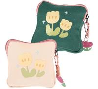 Outanaya 2 Bolsas Menstruales de Algodón y Lino, Ligeras y Compactas para Almacenamiento de Toallas Sanitarias y Tampones, Ideales para Oficina E Interior