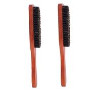 Outanaya 2 piezas Cepillo de Cerdas de Pelo de Jabalí y Peine de Madera para Masaje de Cabelludo Suave y Portátil para Peinado y Cuidado Profesional Casa y Viaje