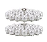 Outanaya 2 piezas Clips para Zapatos con Flores de Perlas y Piedras Brillantes Desmontables Decoración Brillante para Tacones de Boda y Zapatillas Accesorios Elegantes para Novias y Damas