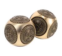 Outanaya 2 Piezas de Juguete Antiestrés Forma de Moneda de Latón Dorado Estilo Antiguo, Decoración para Escritorio y Entretenimiento Portátil