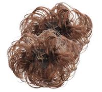 Outanaya 2 Piezas de Moño Postizo Rizado Grande Pinza, Accesorio para Peinados Mujer, Color Marrón Claro, Pieza de Cabello Moños Sintéticos para Fiestas y Cosplay