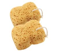 Outanaya 2 Piezas Esponja natural de matorral esponja natural de loofá esponja de baño exfoliante bola de lavado de cuerpo depurador de espalda exfoliante depurador de cuerpo Marrón claro