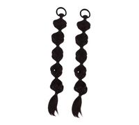 Outanaya 2piezas Peluca Trenza Boxeador Coleta Postiza Pelo Natural De Caballo Artificial Color Oscuro Para Fiestas Hogar y Diario