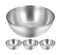 Outanaya 4 Cuencos Pequeños Redondos de Acero Inoxidable para Salsas y Condimentos, Material Resistente y Fácil de Limpiar para Cocina y Comedor, Color Plata